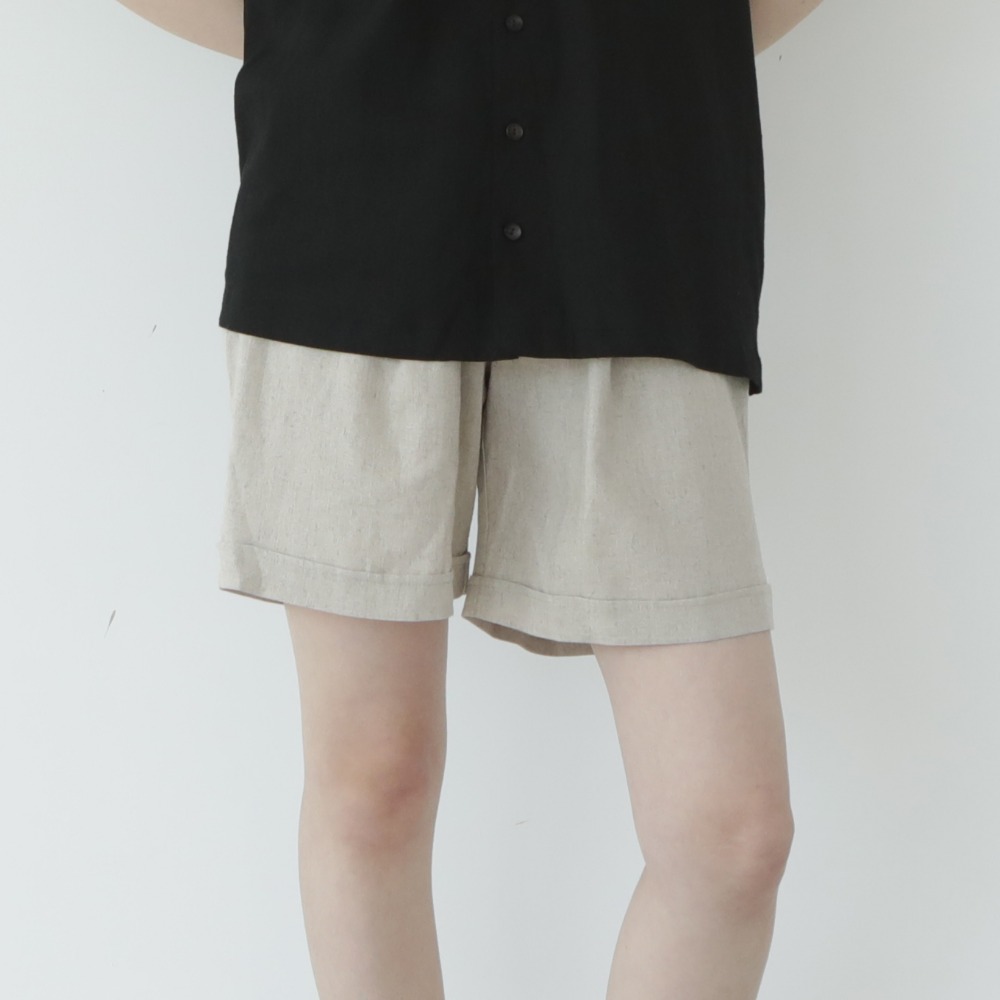 unisex half pants beige [3color]