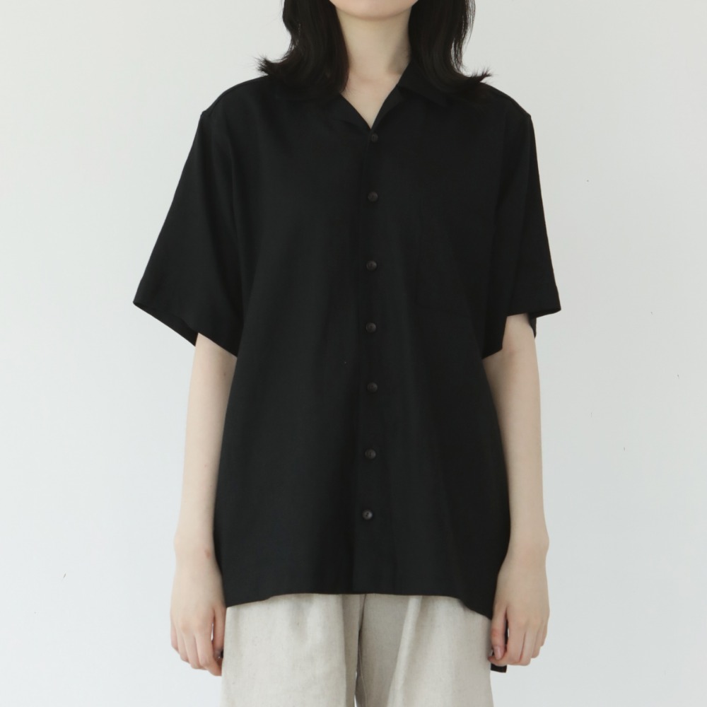unisex open shirts black [4color]