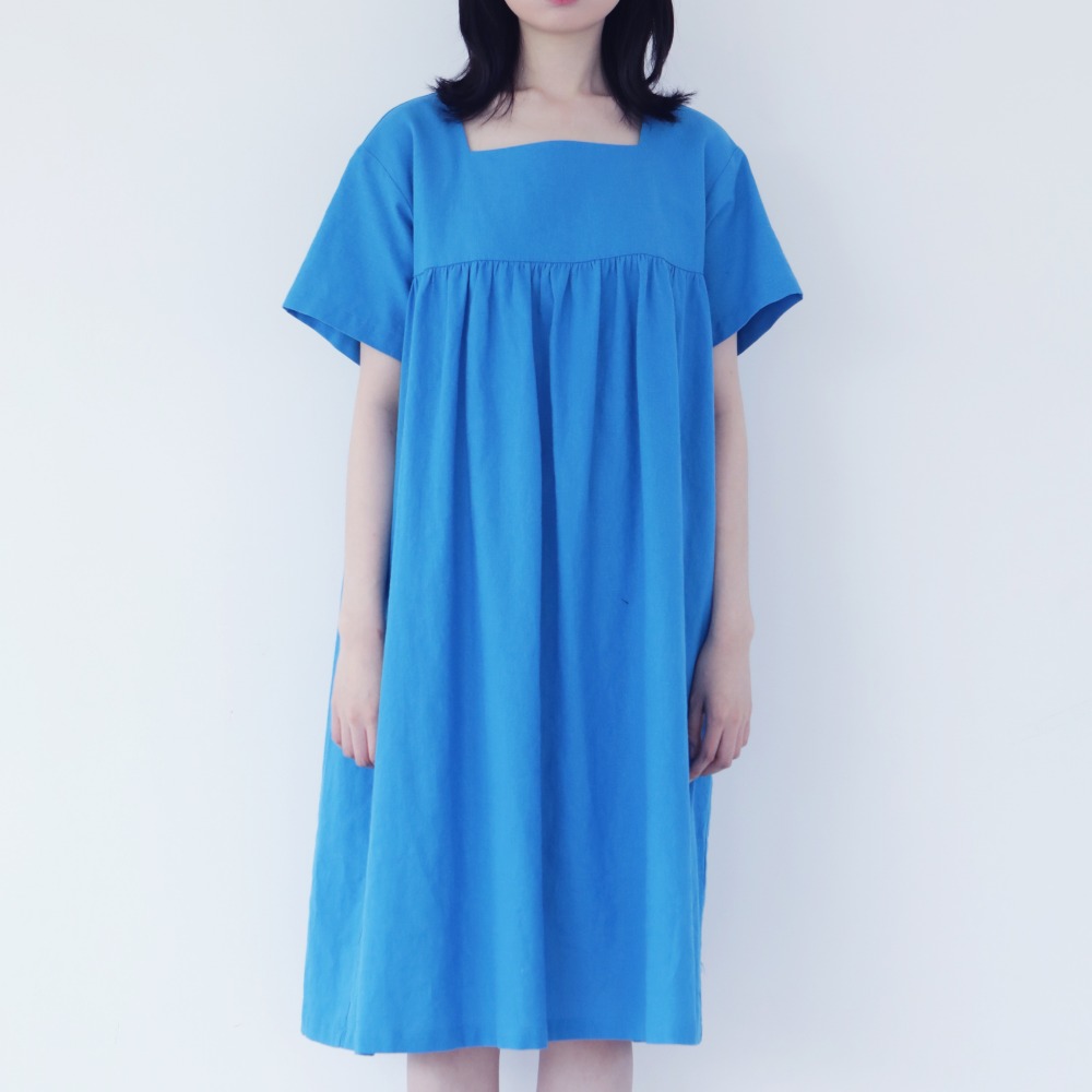 shirring onepiece blue [3color]
