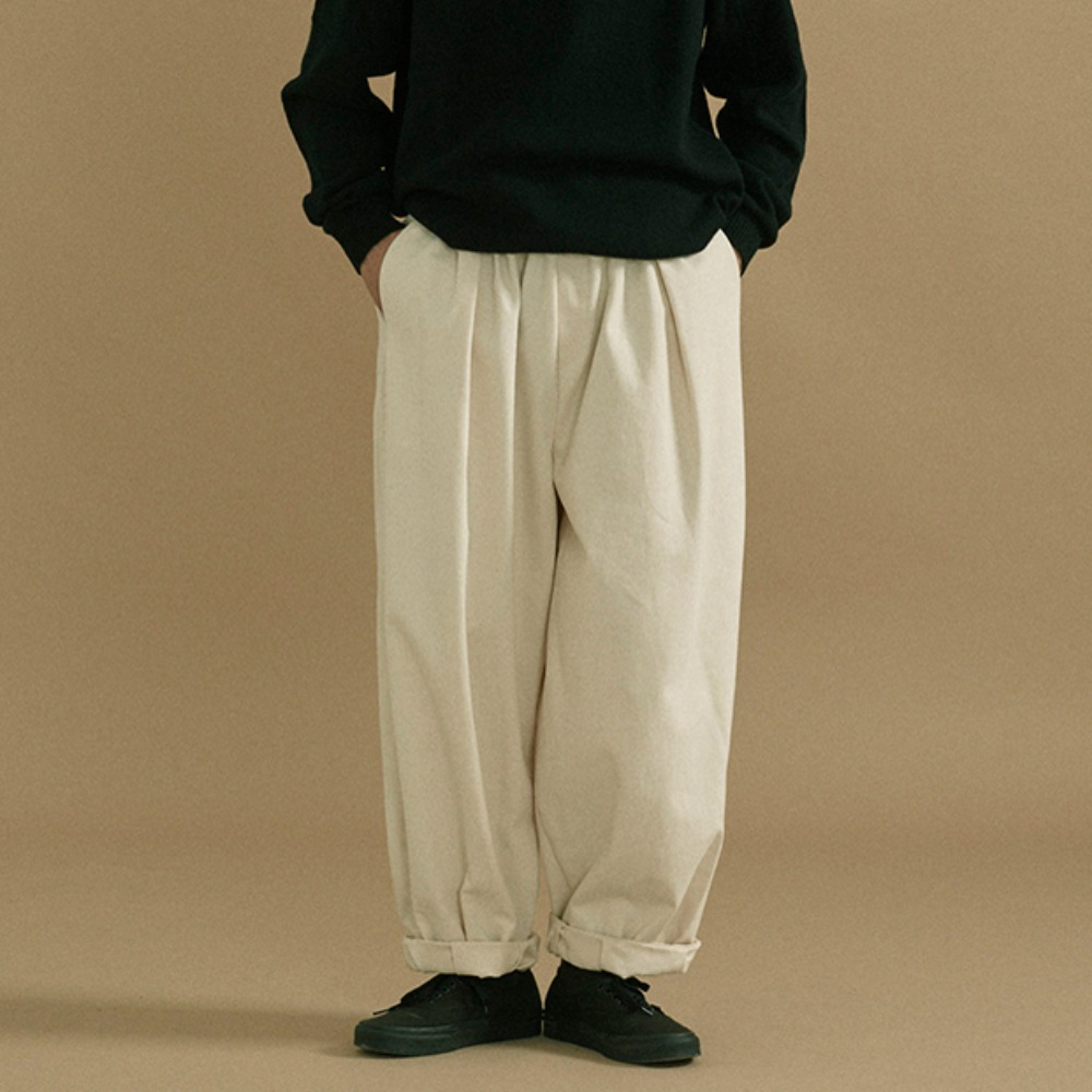 unisex roll up pants cream [3color]