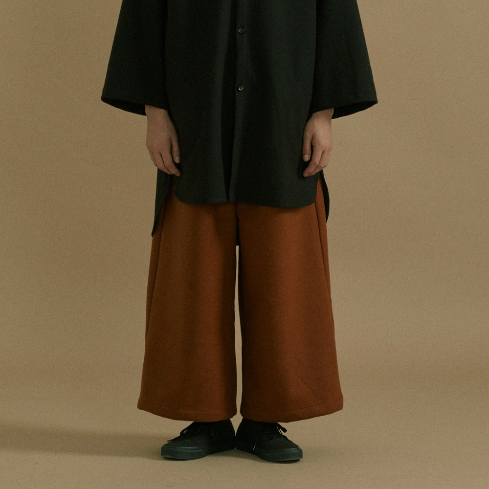 unisex wool wide pants camel [2color]