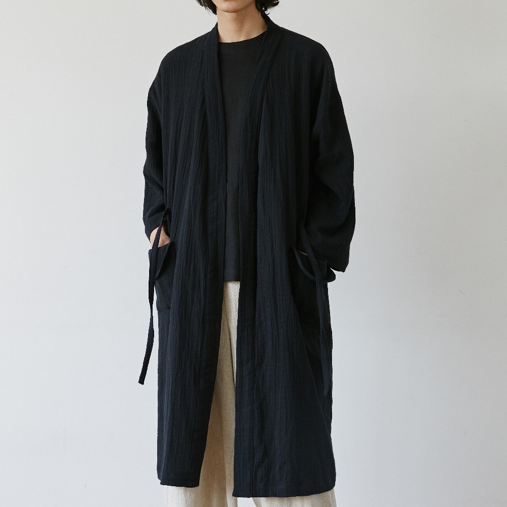 unisex twist robe black [2color]
