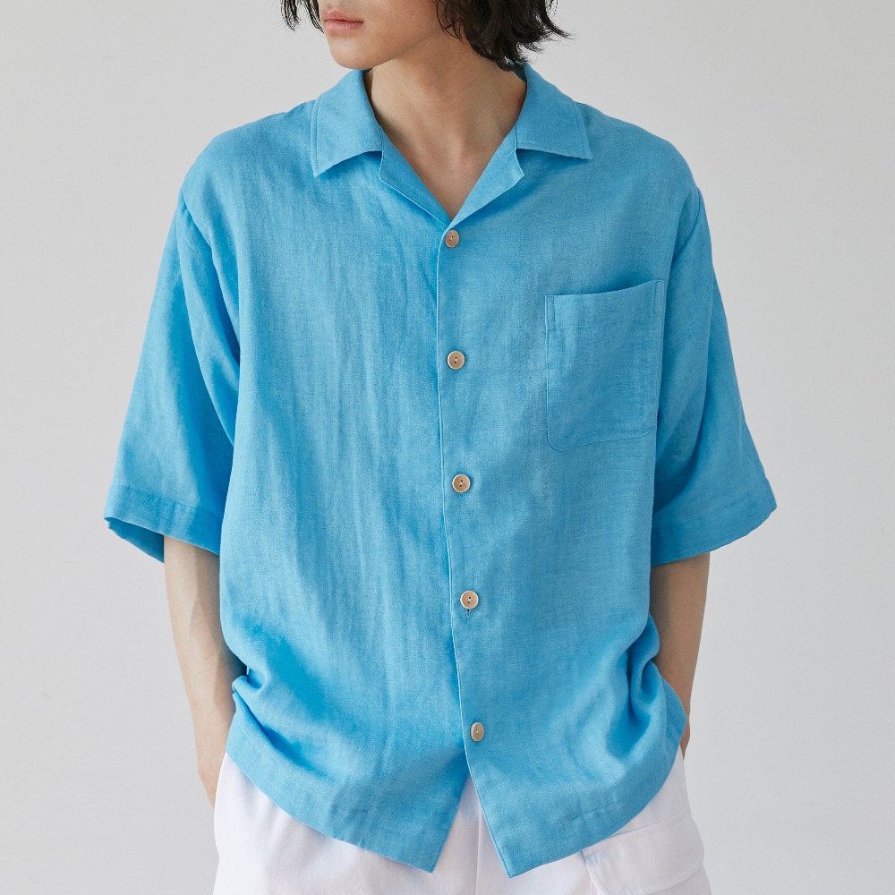 unisex pastel open shirts blue [3color]