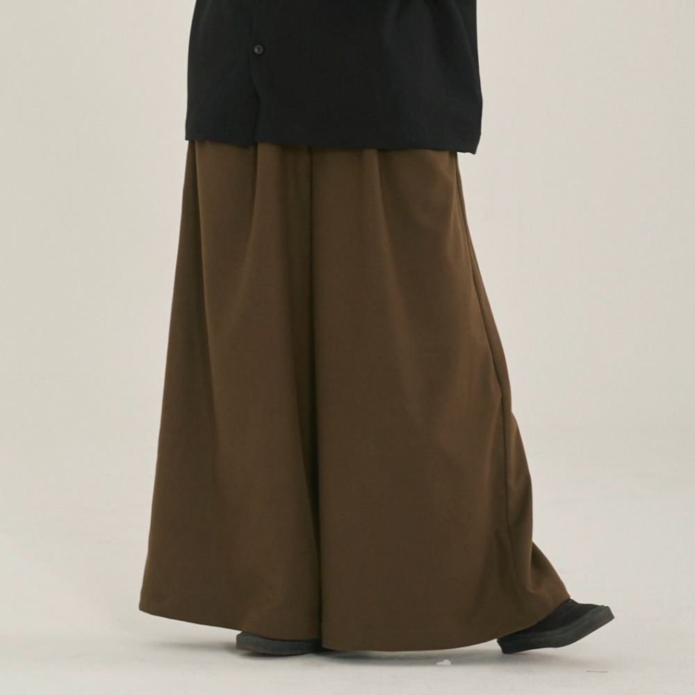 unisex tencel wide pants brown [3color]