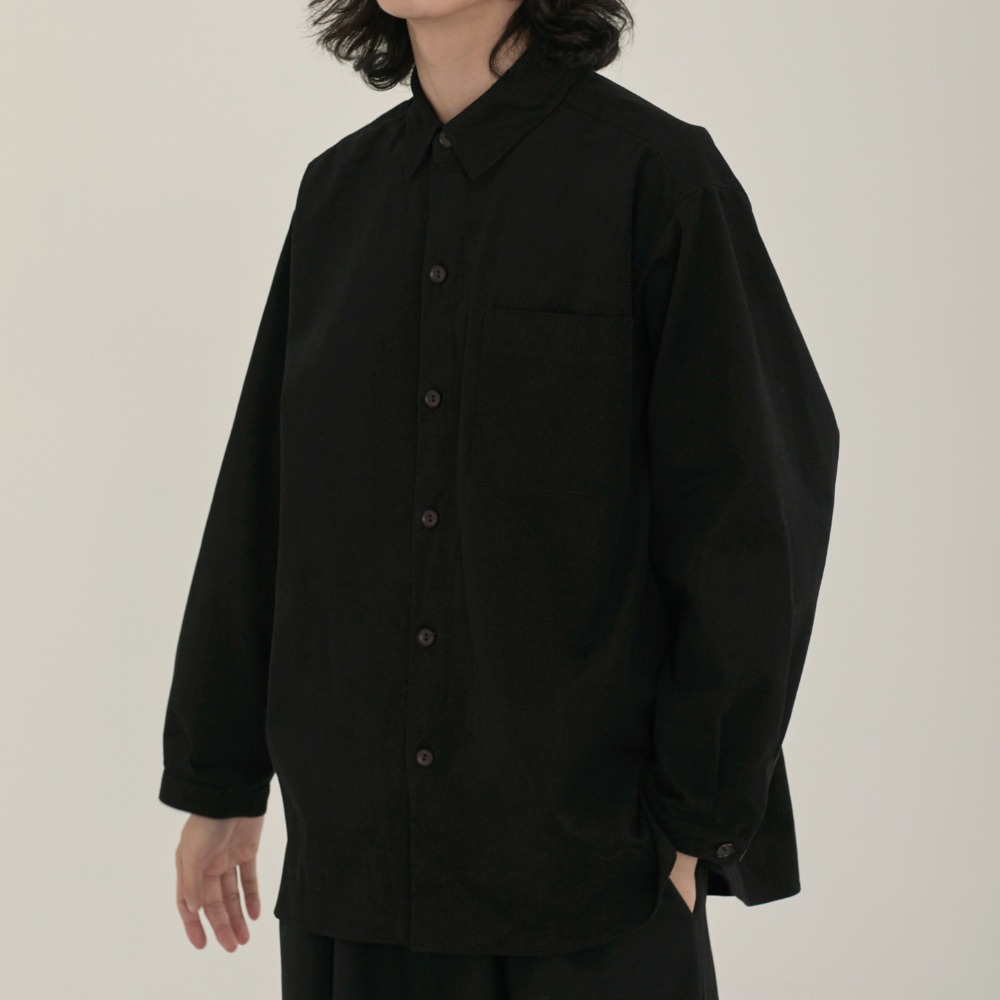 unisex two button shirts black [3color]