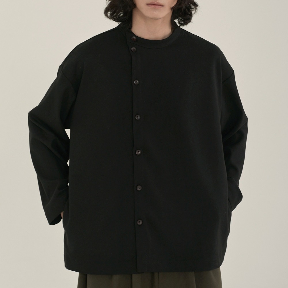 unisex tencel side shirts black [3color]
