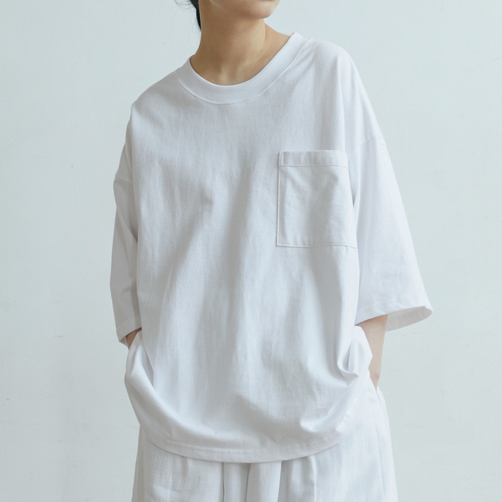 unisex Embroidery t-shirts white [5color]