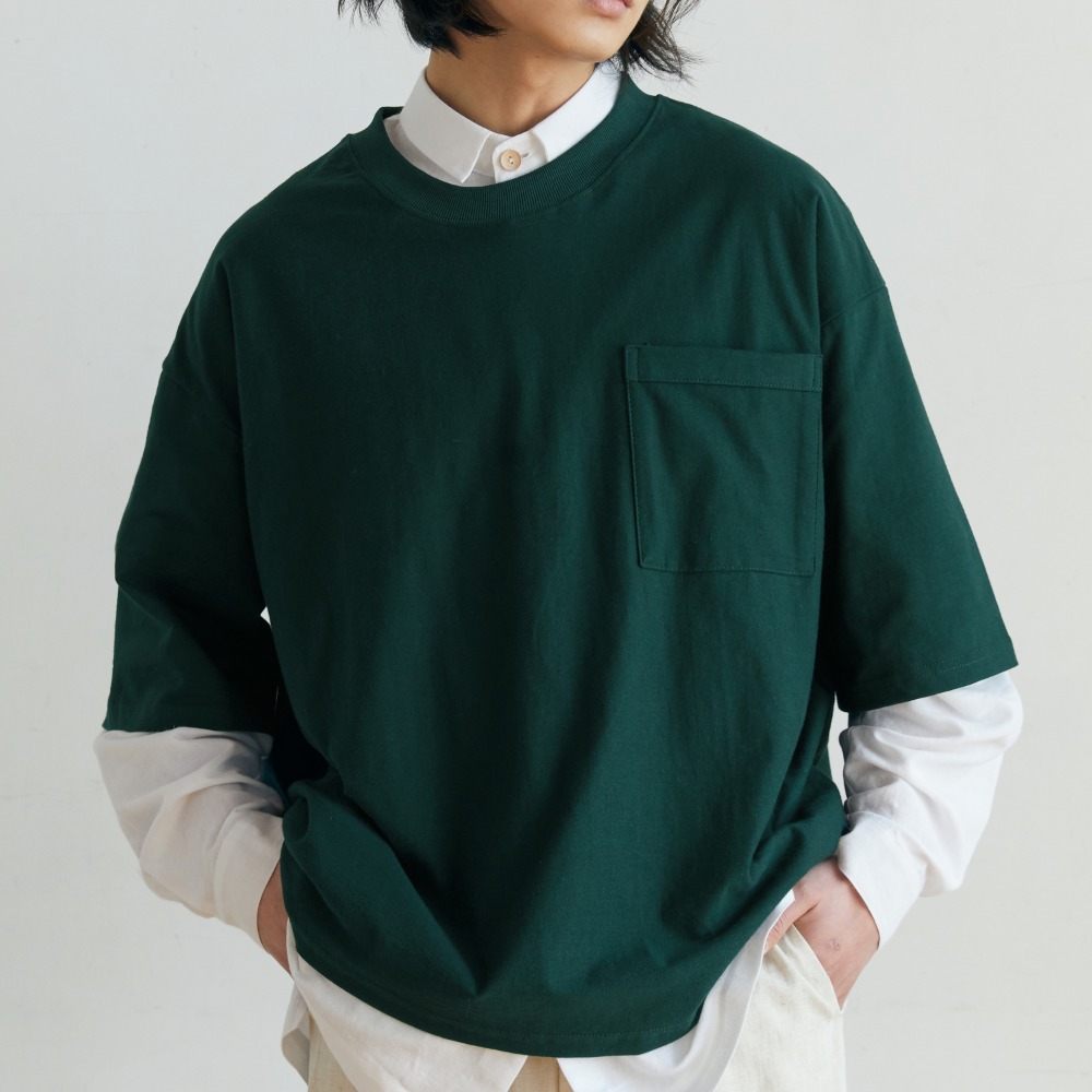 unisex Embroidery t-shirts green [5color]