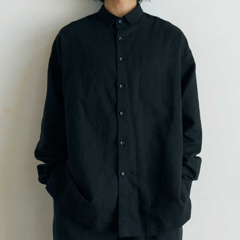unisex short collar shirts black [4color]