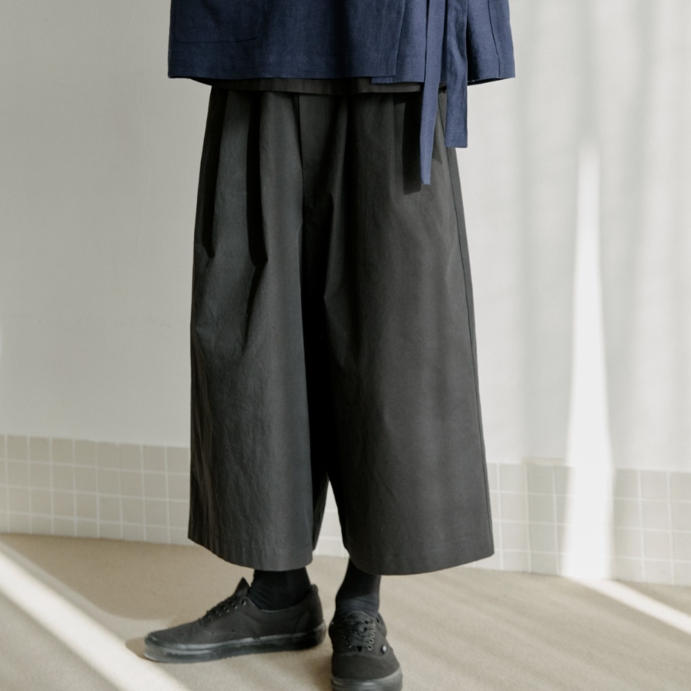 unisex crop pants black [3color]