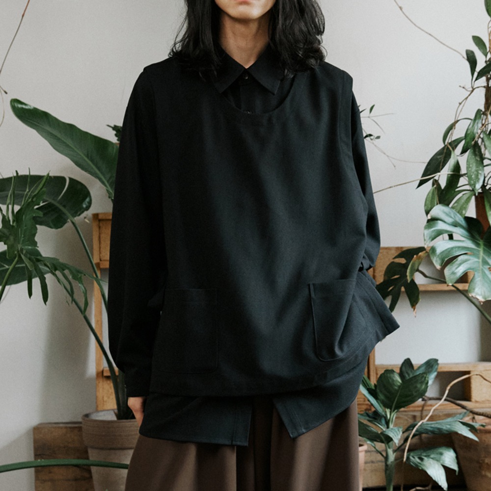 unisex shirts vest black [2color]