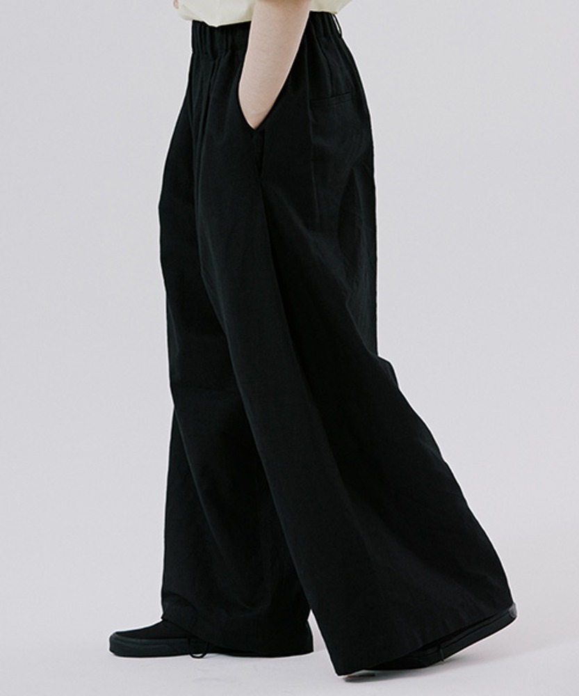 unisex linen side wide pants black [2color] [3월 8일 순차적배송]