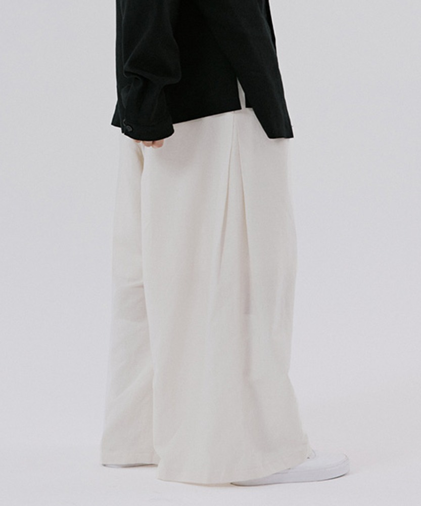 unisex linen side wide pants natural [2color] [3월 8일 순차적배송]