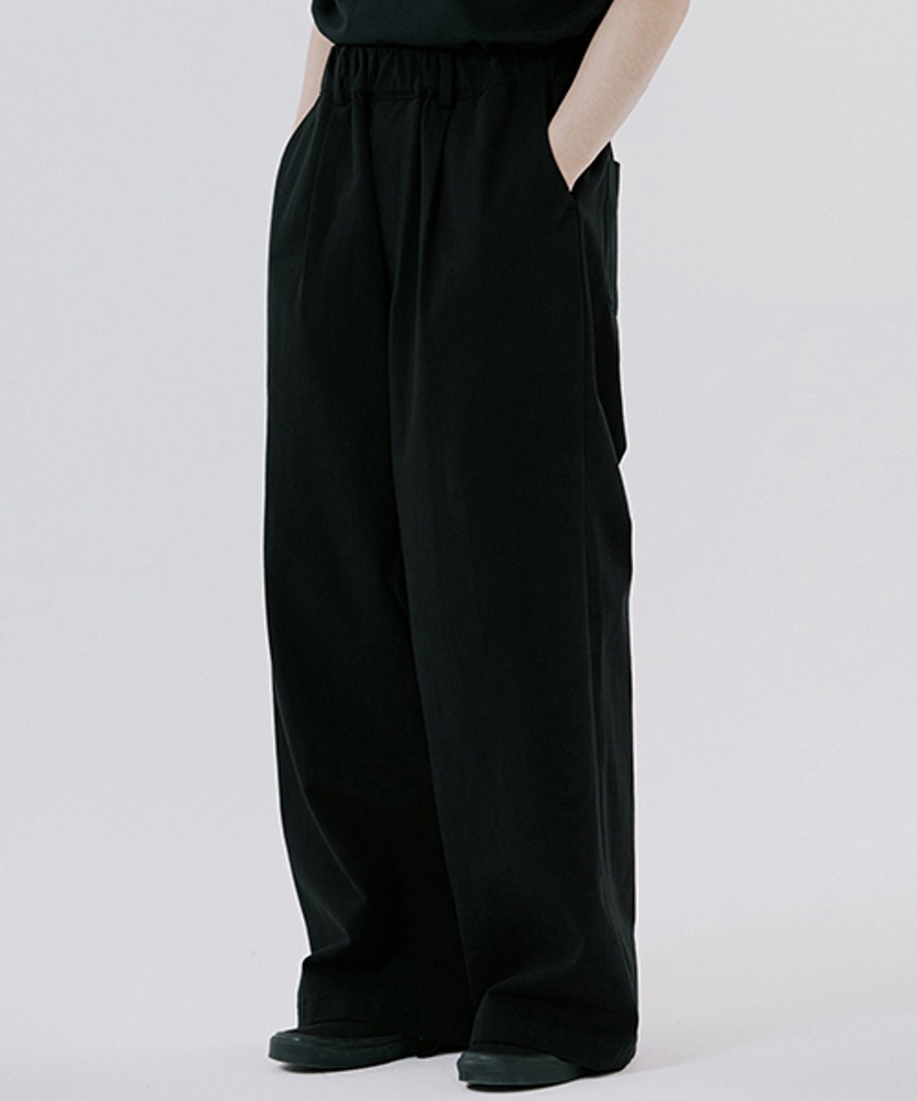 unisex straight pants black [2color]