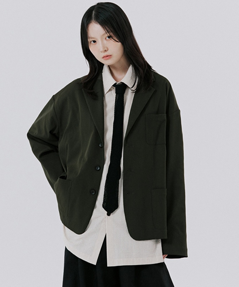 unisex tailored jacket khaki [2color] [3월 20일 순차적배송]
